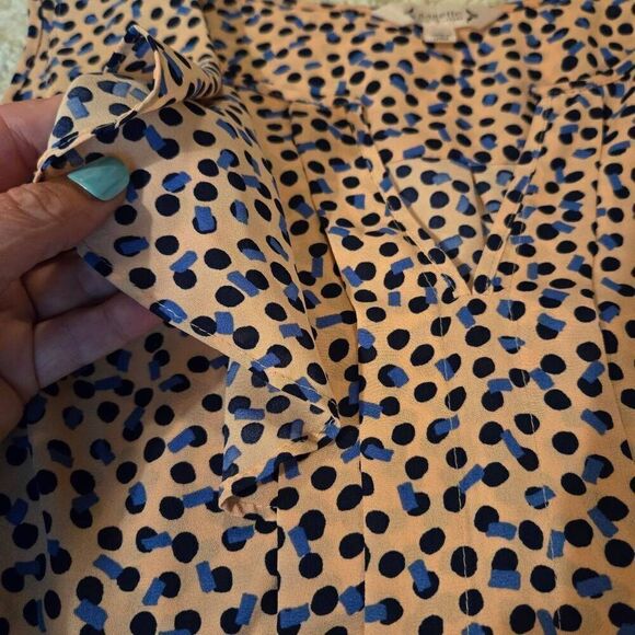 Nanette Lepore Pink Blue Polka Dot Sleeveless Top L - Picture 4 of 7